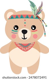Funny indian teddy bear isolated on white
