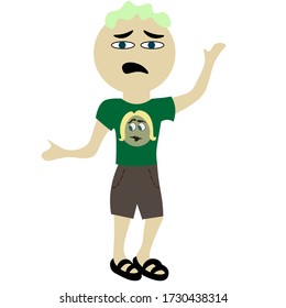 funny indignant character doodle hand drown boy