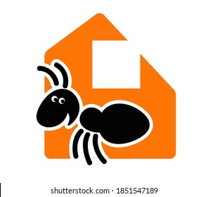 Funny insect. Graphic image of a cute ant. Vector image for logo and illustrations.