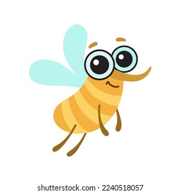 Sonnige Insekten. Vektorgrafik einer Moskito im Cartoon-Stil