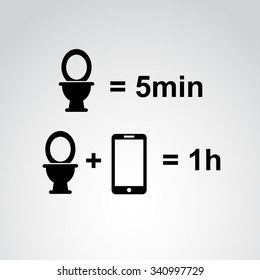 Funny, inspirational meme about toilet. Vector art.