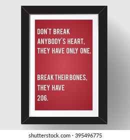 Funny, inspirational quotation on red poster. Vector art.