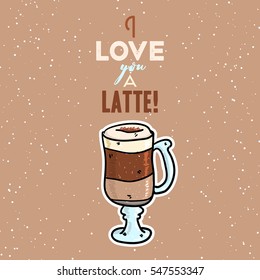 Funny inspirational quote. Typography for valentines day poster, invitation, greeting card or t-shirt. Vector lettering, calligraphy design with funny doodle hand-drawn picture