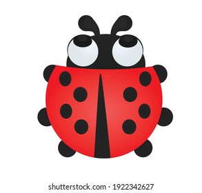 Funny isolated ladybug. vector illustration
