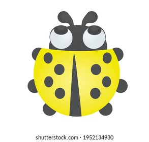 Funny isolated ladybug. vector illustration