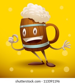 funny jar of beer, vector 05
