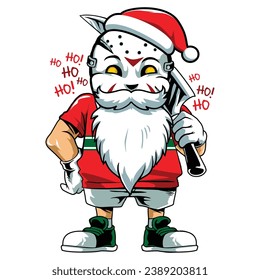 funny jason with santa hat on christmas event 