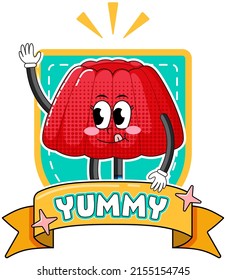 Funny jelly cartoon character illustration