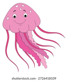 Medusas divertidas sobre fondo blanco