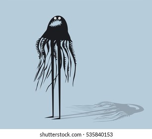 Funny jellyfish vector illustration