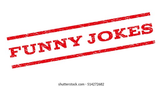 Funny Jokes watermark stamp. Text caption between parallel lines with grunge design style. Rubber seal stamp with unclean texture. Vector red color ink imprint on a white background.