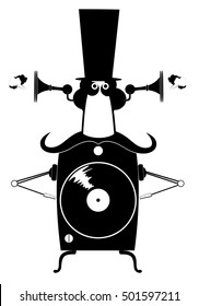 Funny jukebox cartoon illustration 
