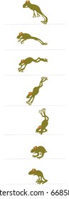 Funny jumping frog. Animation sequence.