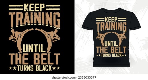 Funny Karate Training Retro Vintage Karate T-shirt Design 
