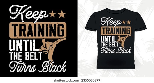 Funny Karate Training Retro Vintage Karate T-shirt Design 