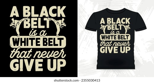 Funny Karate Training Retro Vintage Karate T-shirt Design 