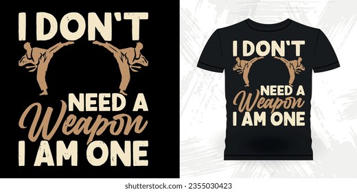 Funny Karate Training Retro Vintage Karate T-shirt Design 