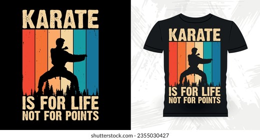 Funny Karate Training Retro Vintage Karate T-shirt Design 