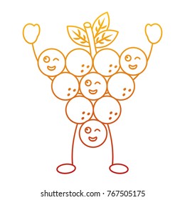 funny kawaii bunch grapes cartoon cute