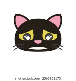 funny kawaii cute black cat sticker expression