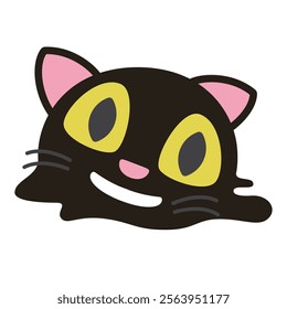funny kawaii cute black cat sticker expression
