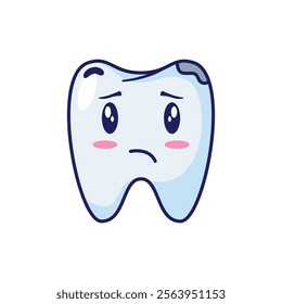 funny kawaii cute tooth sticker expression.