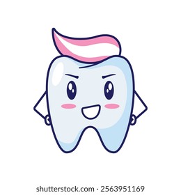 funny kawaii cute tooth sticker expression.