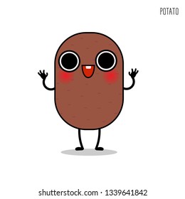 Funny kawaii potato character