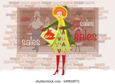 Funny 'Keep balance' image with pretty sweet girl with long red hair riding unicycle and juggling 8 colorful balls and red poodle dog and fox terrier sitting on the red chair observing the scene