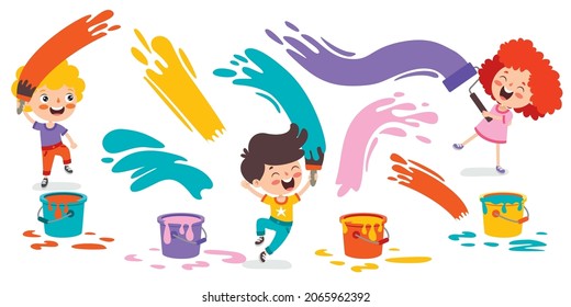 Funny Kid Coloring And Painting