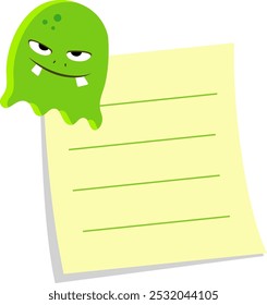 Funny kid memo sheet. Notepad page template