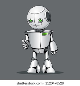 Funny kid robot showing OK.