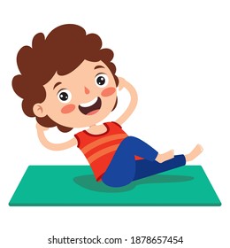 Funny Kid In Yoga Pose