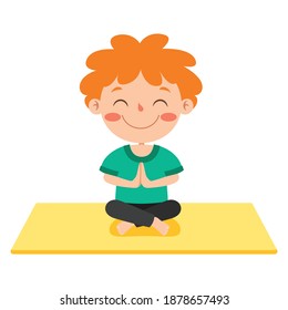 Funny Kid In Yoga Pose