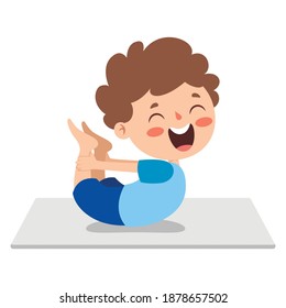 Funny Kid In Yoga Pose