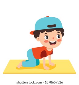 Funny Kid In Yoga Pose