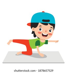 Funny Kid In Yoga Pose