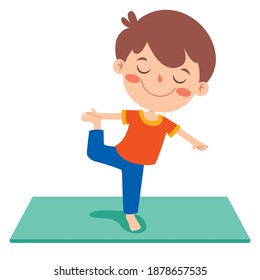 Funny Kid In Yoga Pose