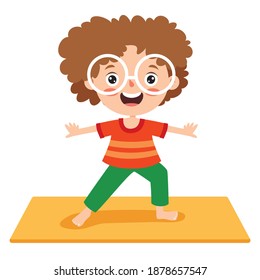 Funny Kid In Yoga Pose