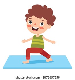 Funny Kid In Yoga Pose