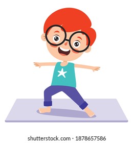 Funny Kid In Yoga Pose