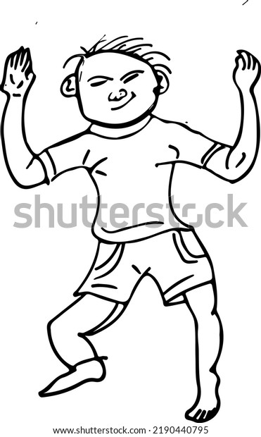 Funny Kids Cartoon Sketch Drawing Young Stock Vector (Royalty Free ...