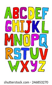 funny kids colored alphabet. Vector 