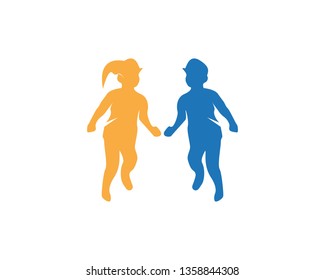Funny kids logo template