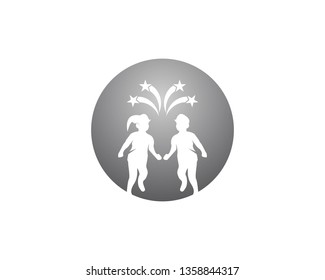 Funny kids logo template