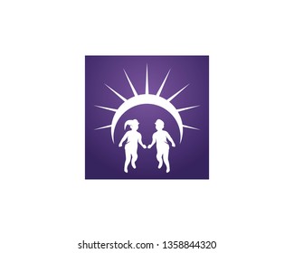 Funny kids logo template