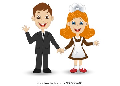 funny kids on a white background,vector illustration