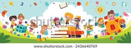 Funny Kids Playing At Nature