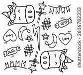 funny kids unicorn set bundle vector design 