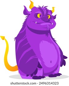  funny kind purple monster. Stock vector illustration